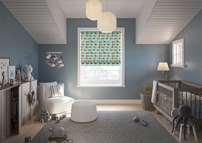 Construction Crew, Digger - Motorised Roman Blind - Image 8